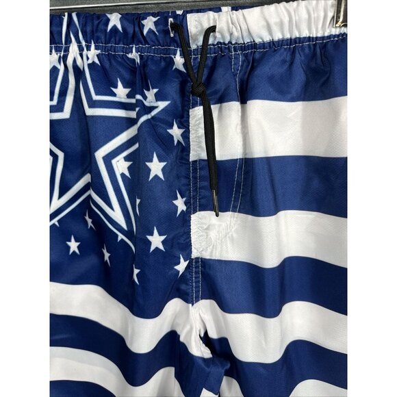 Mens USA Shorts Stars & Stripes Navy Blue & White Medium Swim Trunks Casual - Picture 5 of 15